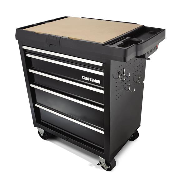 Craftsman 59496 5 Drawer Powered Basic Project Center Black