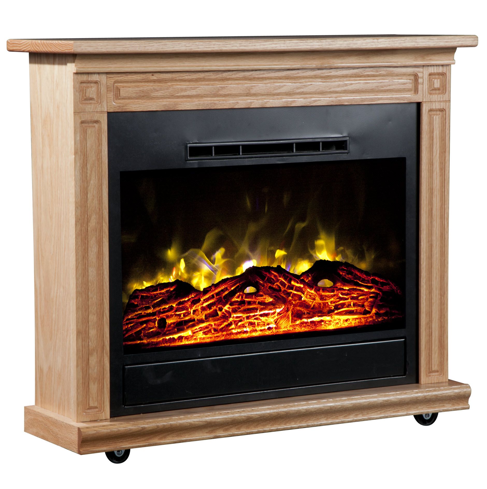 Heat Surge 30000523 Roll N Glow Electric Fireplace Light Oak