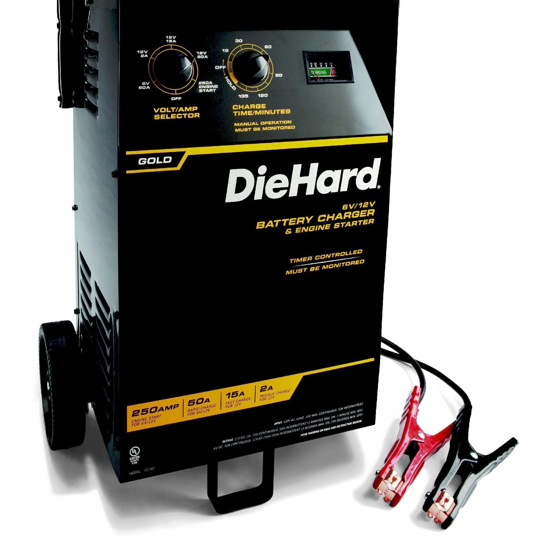 DieHard 71331 12V Smart Wheel Battery Charger and 40/200A Maintainer 