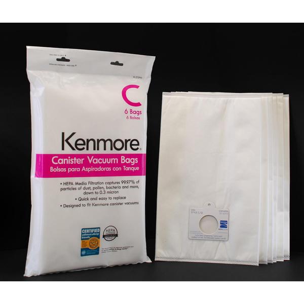 Kenmore 53290 Type C HEPA Vacuum Bags for Canister Vacuums, 6 pk