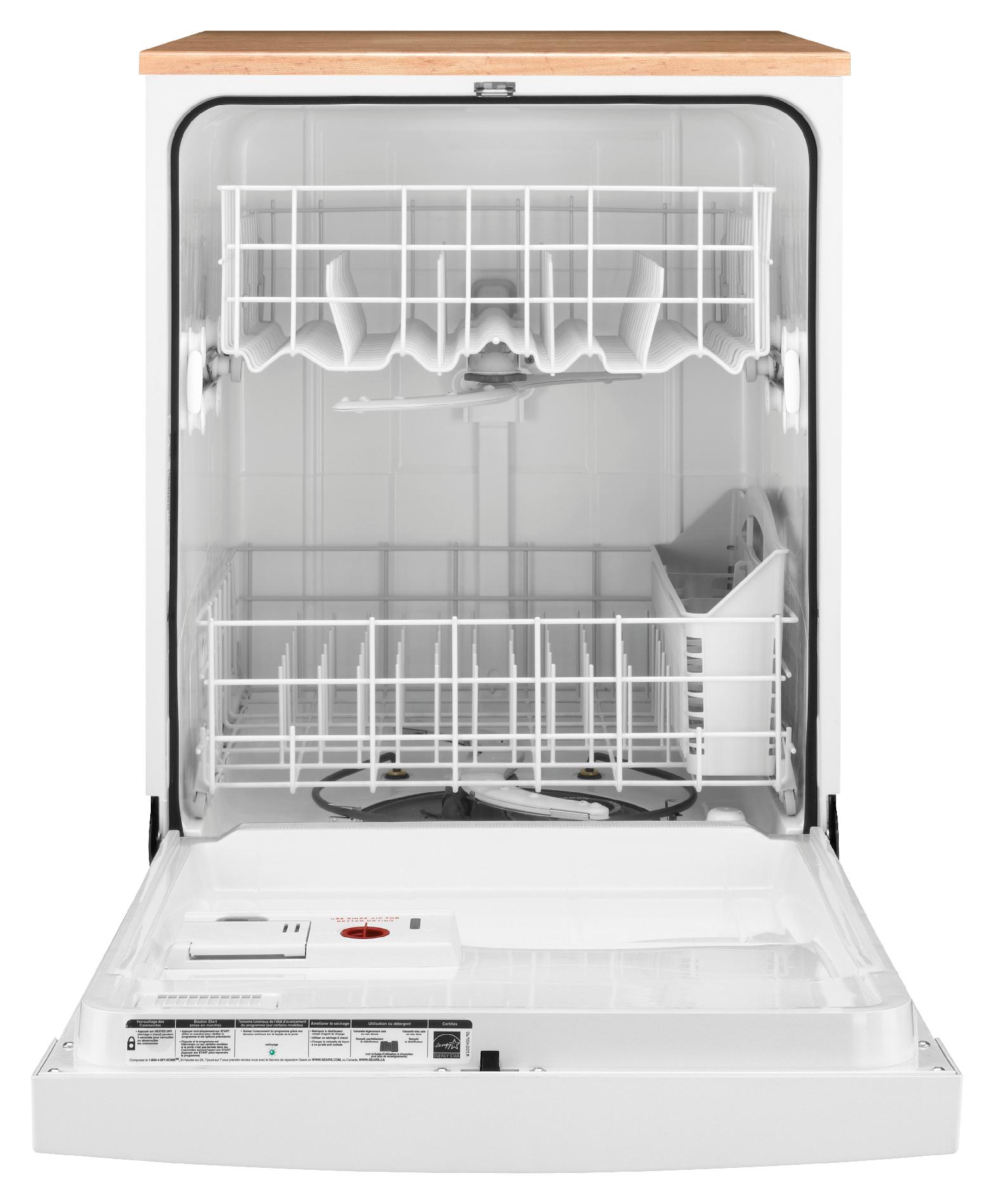 white portable dishwasher