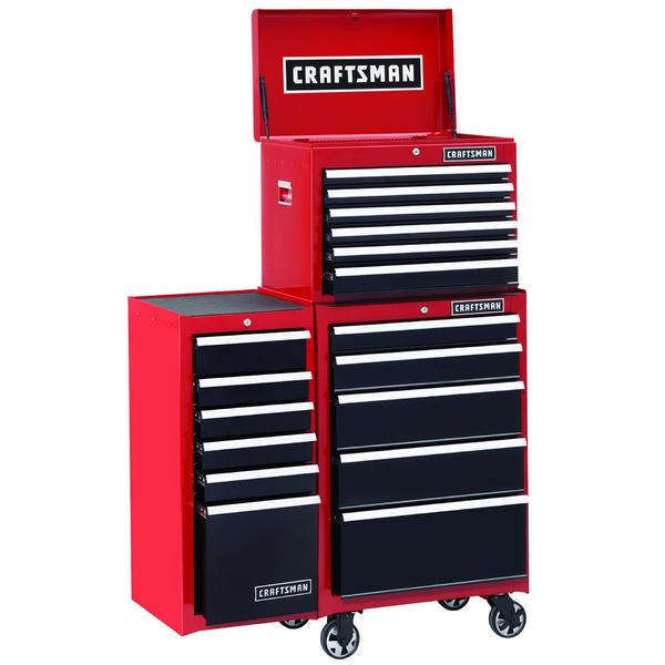 Craftsman 114259 6 Drawer Heavy Duty Ball Bearing Side Cabinet Red Black