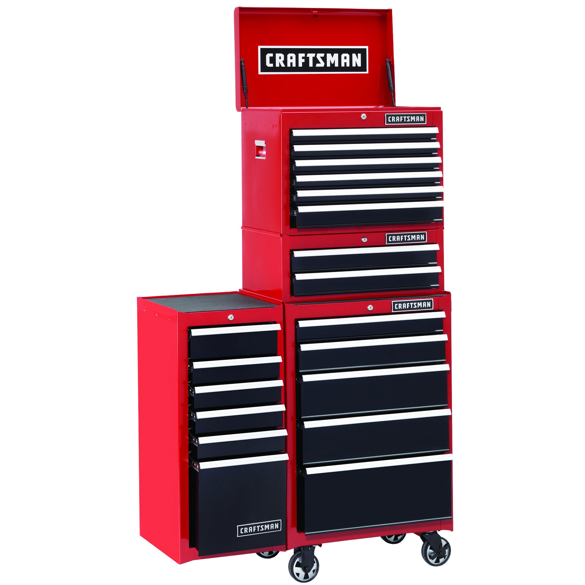 Craftsman 6 Drawer Heavy Duty Ball Bearing Side Cabinet Red Black