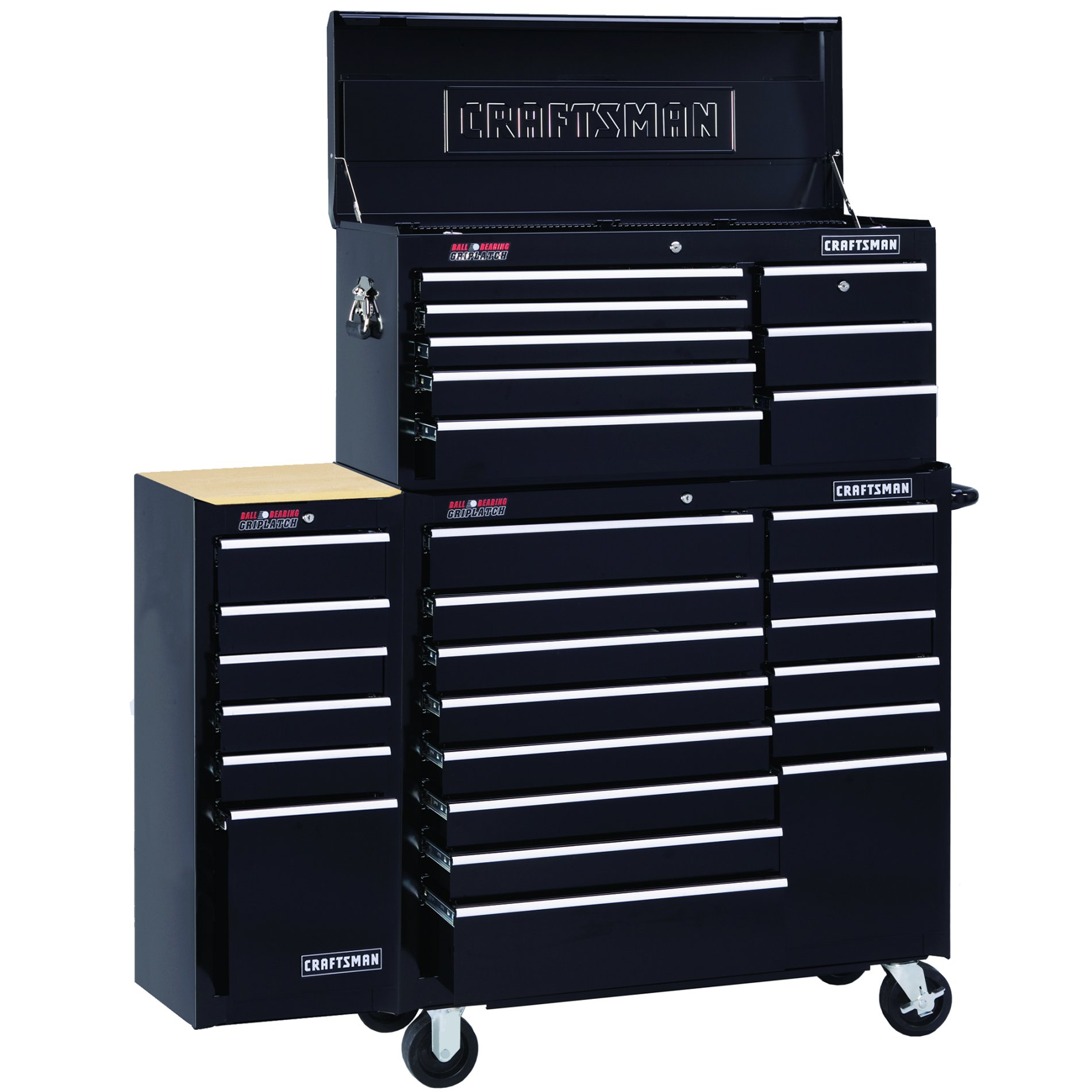 Craftsman 40 Wide 14 Drawer Ball Bearing Griplatch Tool Cart Black