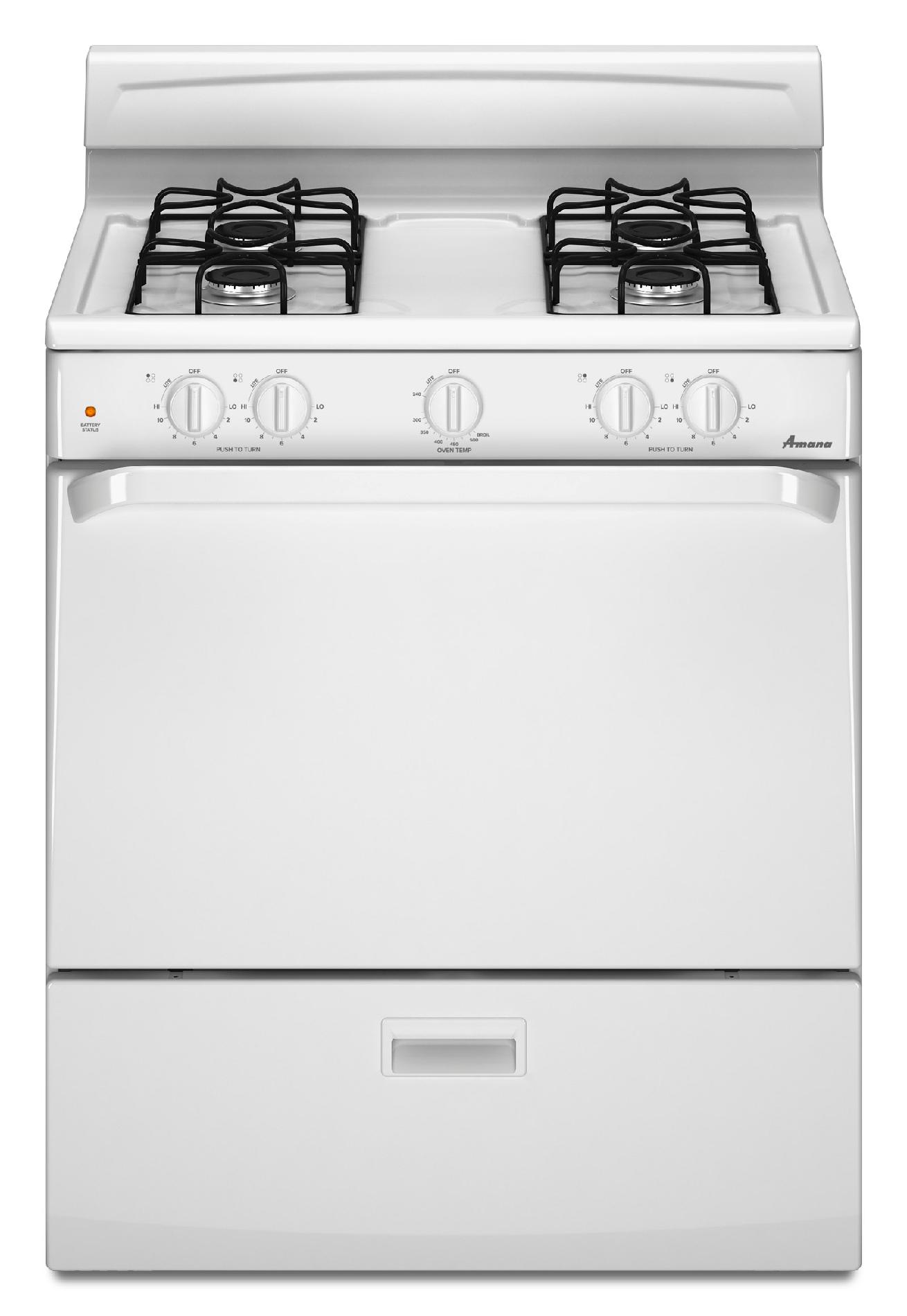 Amana AGR3530AAW0 30" Gas Freestanding Range