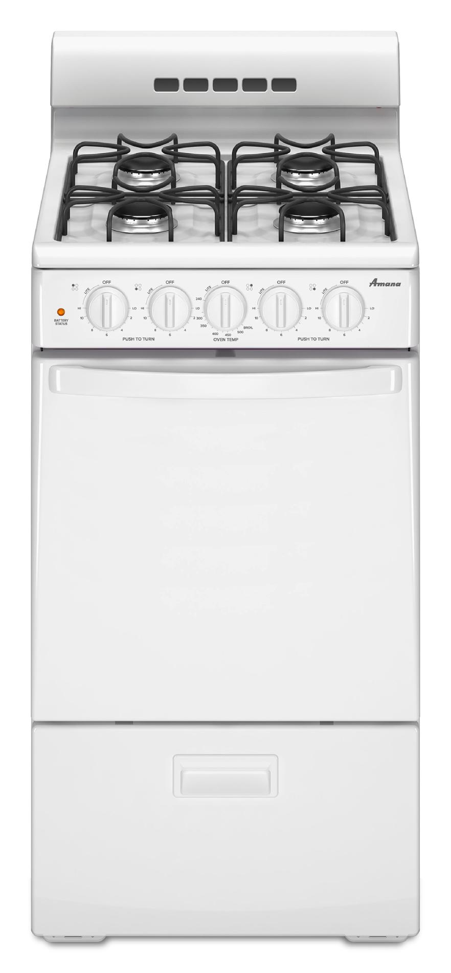 Amana AGG200AAW0 20" Gas Freestanding Range