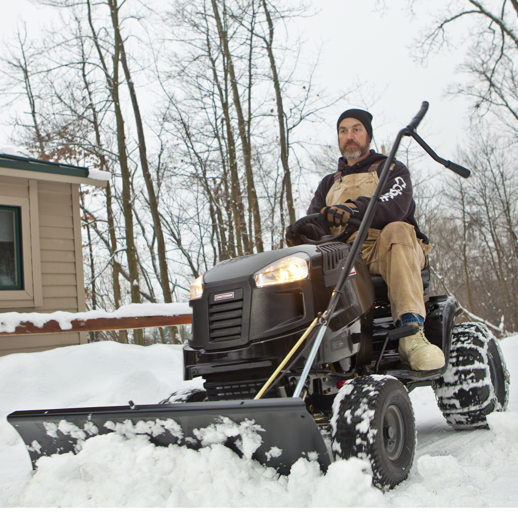 Craftsman riding lawn mower plow sale