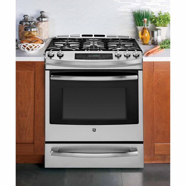 Ge Profile Series P2s920sefss 5 9 Cu Ft Dual Fuel Slide In Range