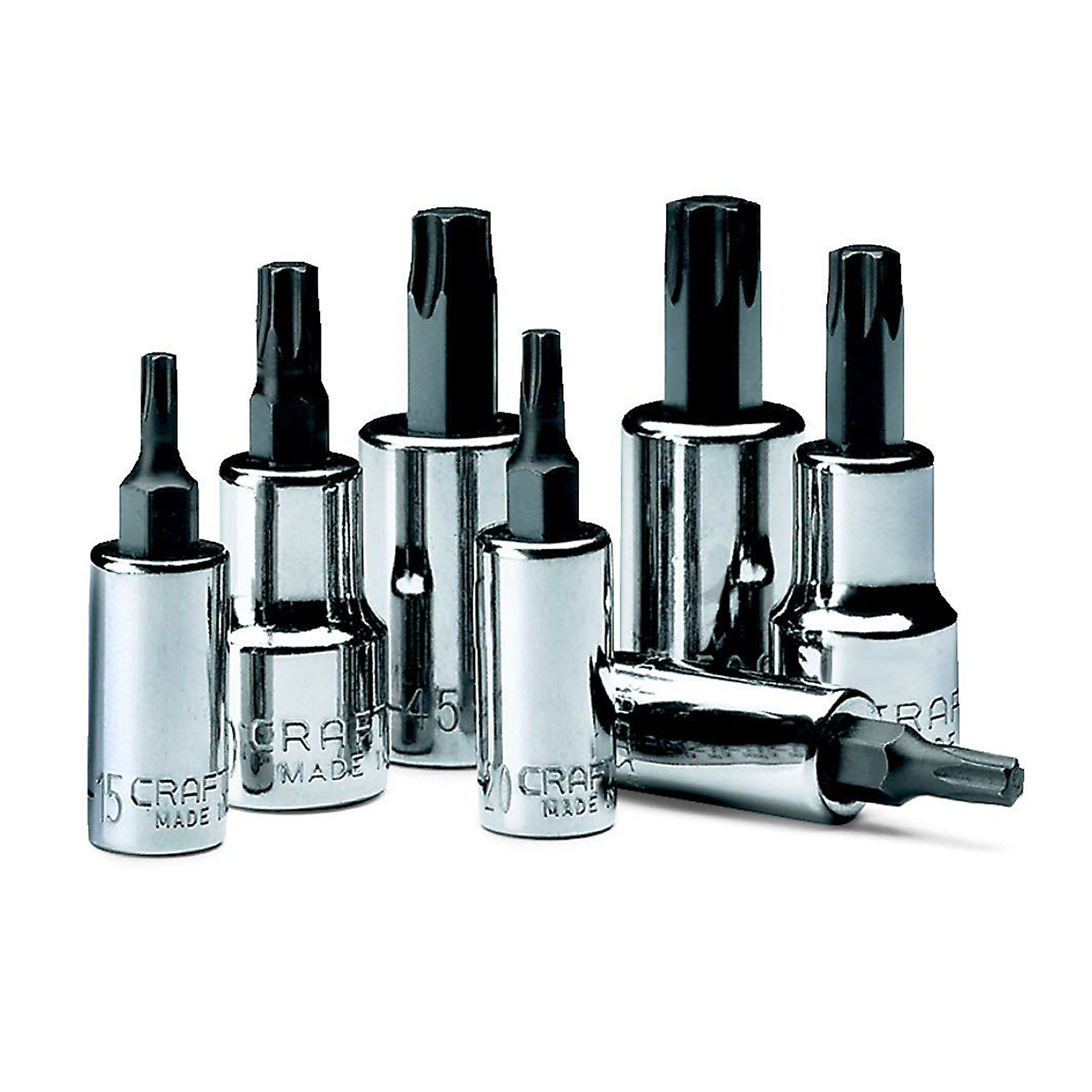 Craftsman 1//4/" 3//8/" Drive Torx Bit Socket Set T15 T50 7 pcs p