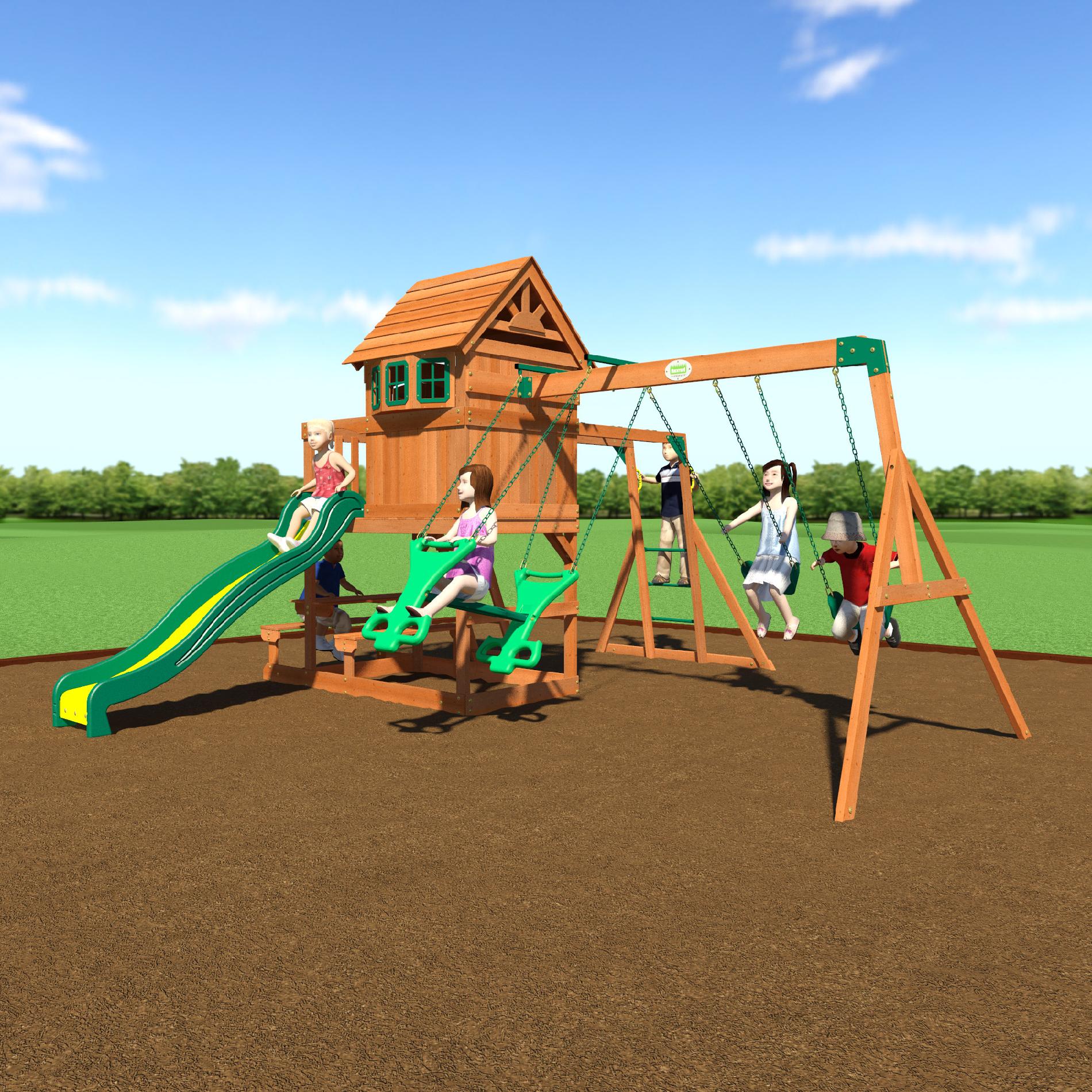 springboro wooden swing set