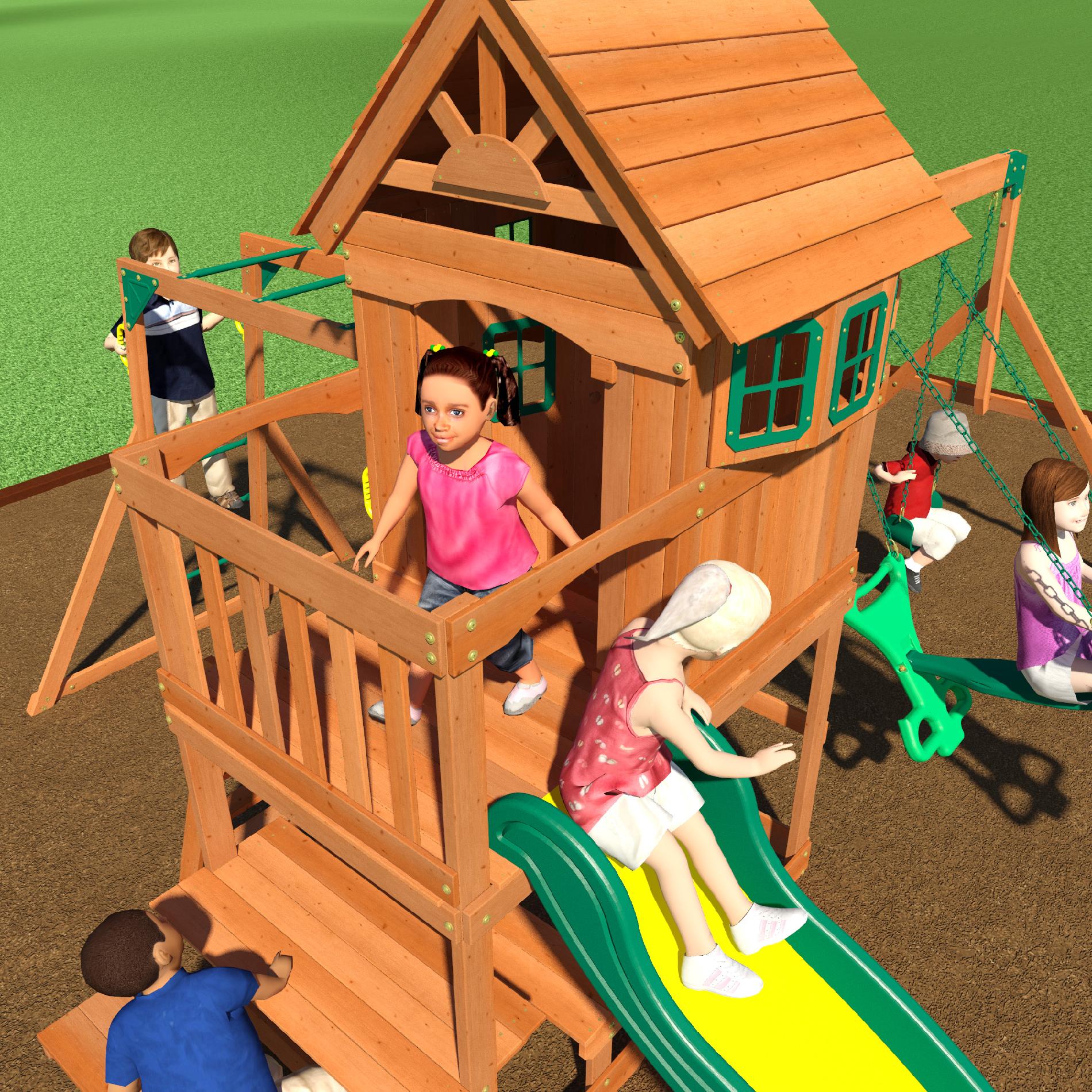 springboro wooden swing set