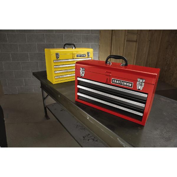 Craftsman 65337 3 Drawer Metal Portable Chest Red Black Sears