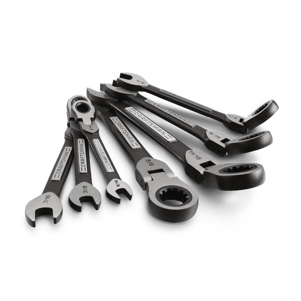 7-Piece Builders World Wholesale Distribution Craftsman 9-42400 Standard Locking Flex Ratcheting Combination Wrench Set