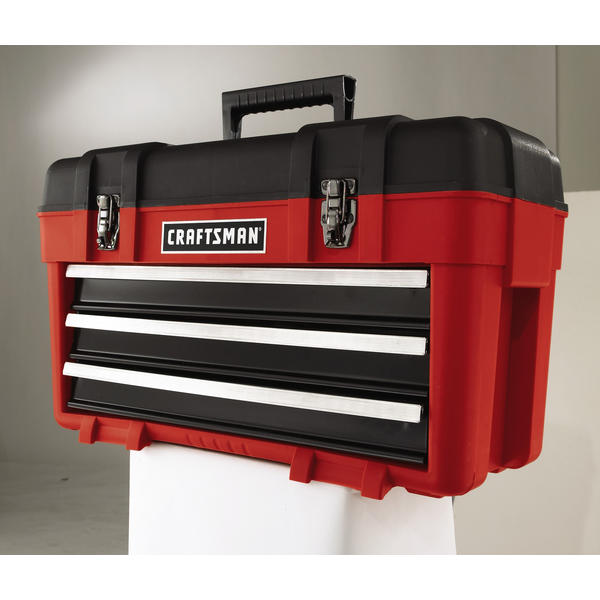 Craftsman 262650 3Drawer Plastic/Metal Portable Chest Red/Black