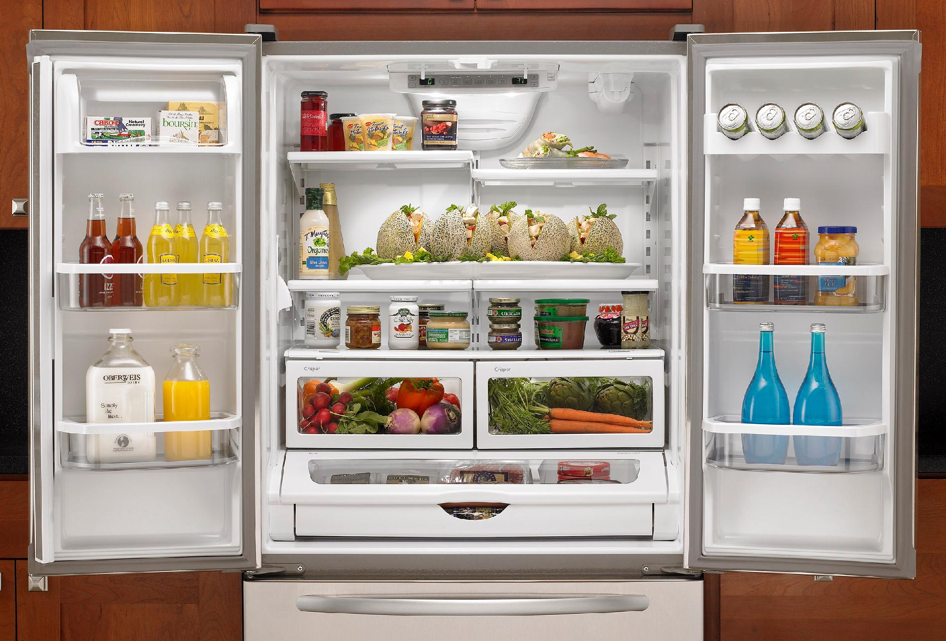 Kitchenaid Kbfs20evms 19 8 Cu Ft French Door Refrigerator W Interior Water Dispenser American Freight Sears Outlet