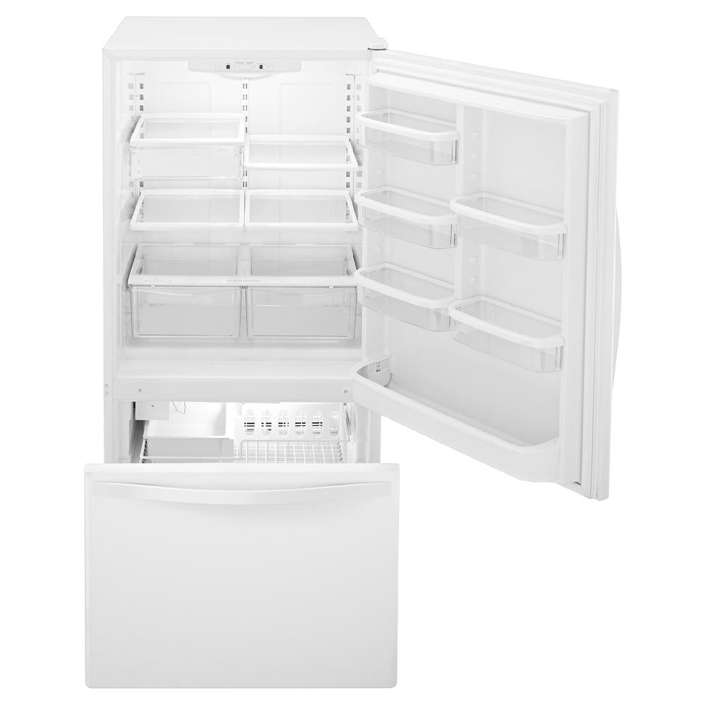 Whirlpool Wrb322dmbw 22 1 Cu Ft Bottom Freezer Refrigerator W Ice Maker White